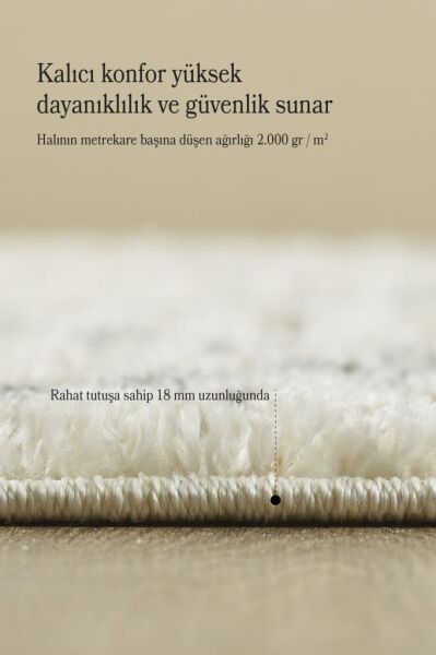 İskandinav Halı Krem Gri Halı Yumuşak Bukleli  Jut Halı Salon Koridor Oturma Odası Mutfak Halısı