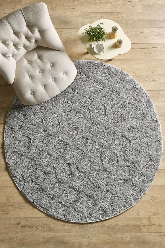 İskandinav Halı Gri Halı Yumuşak Bukleli Yuvarlak Jut Halı Salon Koridor Oturma Odası Mutfak Halısı