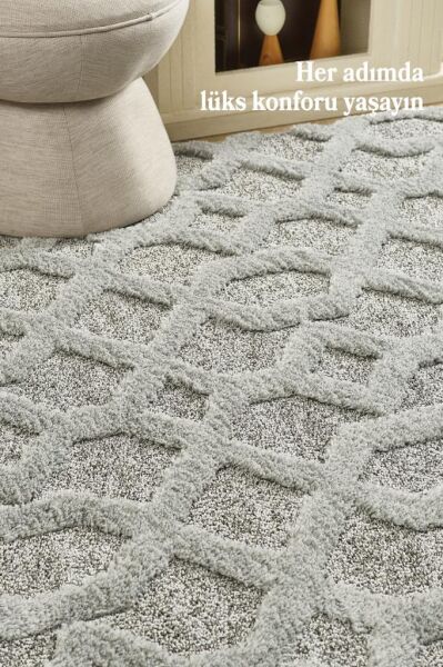 İskandinav Halı Gri Halı Yumuşak Bukleli Yuvarlak Jut Halı Salon Koridor Oturma Odası Mutfak Halısı