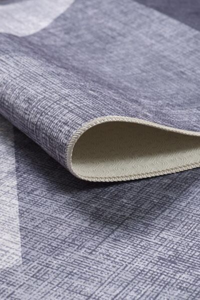 Dijital Baskı Yıkanabilir Kaymaz Taban Geometrik Tasarım Siyah Salon Halısı Mutfak Halısı Yolluk