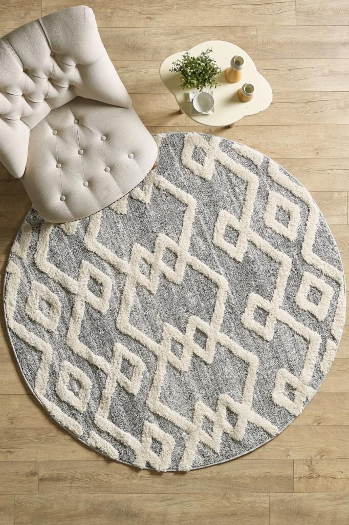 İskandinav Halı Gri Krem Halı Yumuşak Bukleli Bohem Jut Halı Salon Koridor Oturma Odası Mutfak Halısı