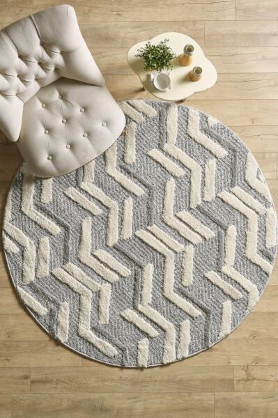 İskandinav Halı Gri Halı Yumuşak Bukleli Çizgili Jut Halı Salon Koridor Otuma Odası Mutfak Halısı