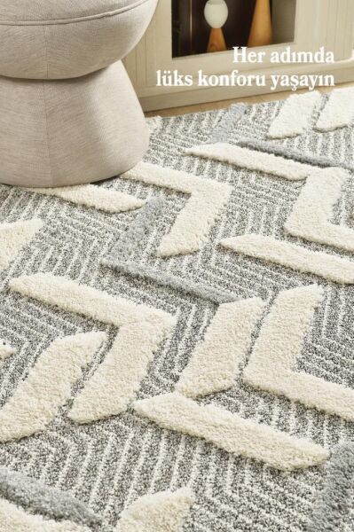 İskandinav Halı Gri Halı Yumuşak Bukleli Çizgili Jut Halı Salon Koridor Otuma Odası Mutfak Halısı