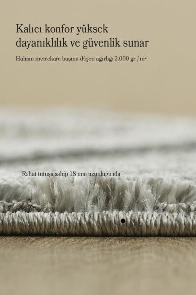 İskandinav Halı Gri Halı Yumuşak Bukleli Çizgili Jut Halı Salon Koridor Otuma Odası Mutfak Halısı