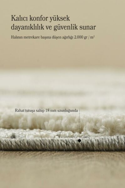 İskandinav Halı Gri Krem Halı Yumuşak Bukleli Bohem Jut Halı Salon Koridor Oturma Odası Mutfak Halısı