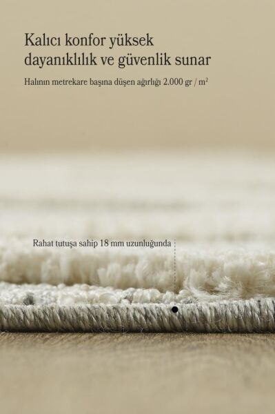 İskandinav Halı Gri Krem Halı Yumuşak Bukleli Bohem Jut Halı Salon Koridor Oturma Odası Mutfak Halısı