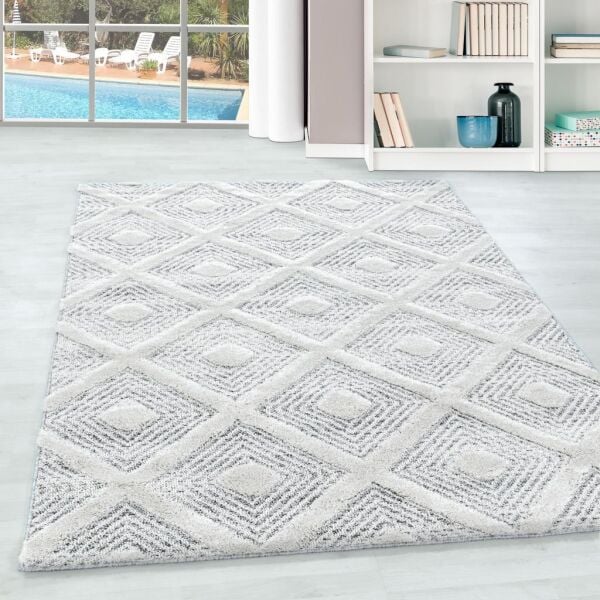 İskandinav Halı Gri Krem Halı Yumuşak Bukleli Bohem Jut Halı Salon Koridor Oturma Odası Mutfak Halısı