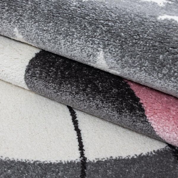 Sevimli Kedi Desen Halı Pembe Beyaz Gri Halı Yumuşak Dikdörtgen Jüt Halı Çocuk Odası Oyun Halısı