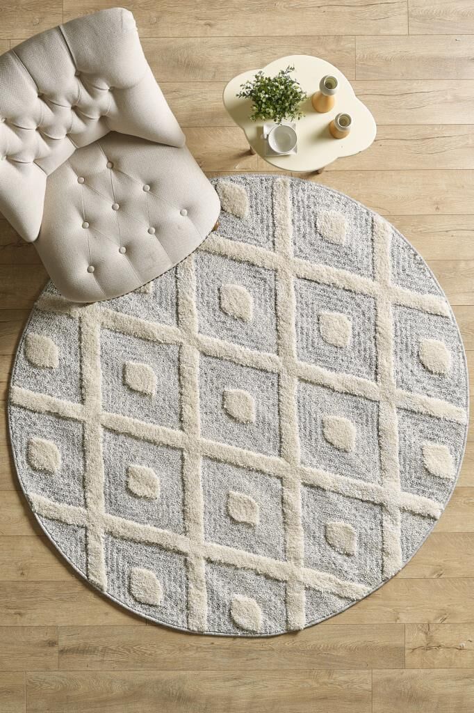 İskandinav Halı Gri Krem Halı Yumuşak Bukleli Bohem Jut Halı Salon Koridor Oturma Odası Mutfak Halısı