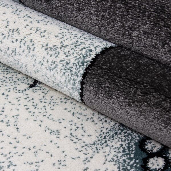 Sevimli Fil Desen Halı Mavi Gri Halı Yumuşak Dikdörtgen Jüt Halı Çocuk Odası Oyun Halısı