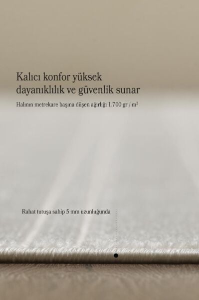 Sisal Krem Oturma Odası Halısı Kolay Temizlenebilir Yumuşak Dokulu ve Kaymaz Taban Şık Salon Halısı