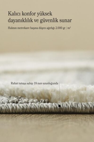 İskandinav Halı Krem Gri Halı Yumuşak Bohem Çizgili Jut Salon Koridor Oturma Odası Mutfak Halısı