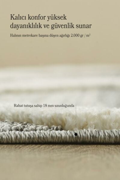 İskandinav Halı Krem Gri Halı Yumuşak Bohem Çizgili Jut Salon Koridor Oturma Odası Mutfak Halısı