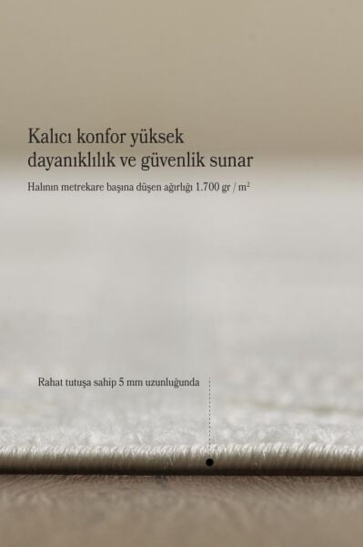 Sisal Krem Oturma Odası Halısı Kolay Temizlenebilir Yumuşak Dokulu ve Kaymaz Taban Şık Salon Halısı