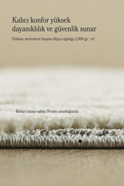İskandinav Halı Krem Gri Halı Yumuşak Bukleli Jut Halı Salon Koridor Oturma Odası Mutfak Halısı