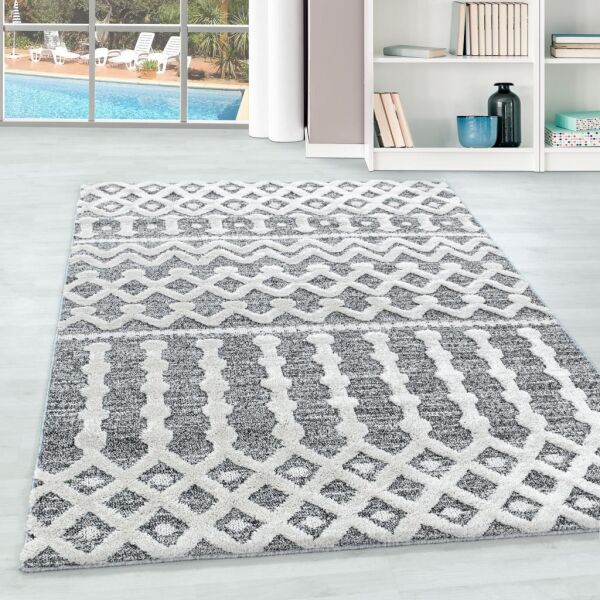 İskandinav Halı Krem Gri Halı Yumuşak Bukleli Jut Halı Salon Koridor Oturma Odası Mutfak Halısı