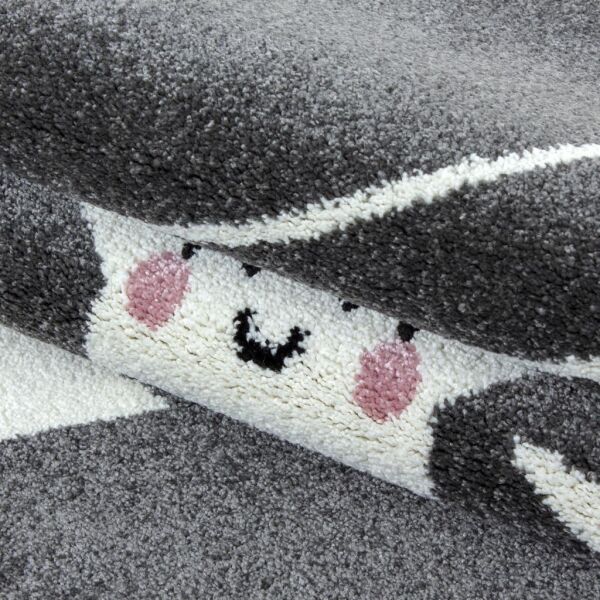 Tatlı Yıldız Desen Halı Gri Beyaz Halı Yumuşak Yuvarlak Jüt Halı Çocuk Odası Oyun Halısı