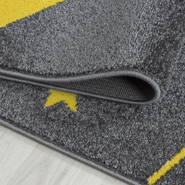 Tatlı Yıldız Desen Halı Sarı Gri Halı Yumuşak Dikdörtgen Jüt Halı Çocuk Odası Oyun Halısı