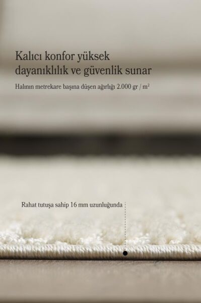 İskandinav Dokuma Bukleli Krem Jüt Taban Halı Salon Mutfak Koridor Yolluk Modern Halı