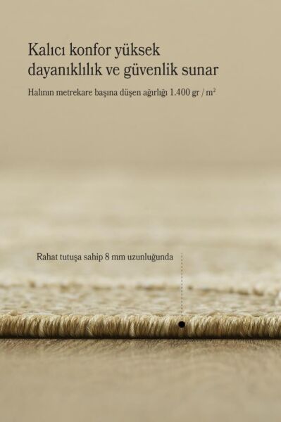 İskandinav Tasarım Motifli Bej Halı Salon Halısı, Mutfak Halısı, Yolluk, Paspas,Dış Mekan Halısı