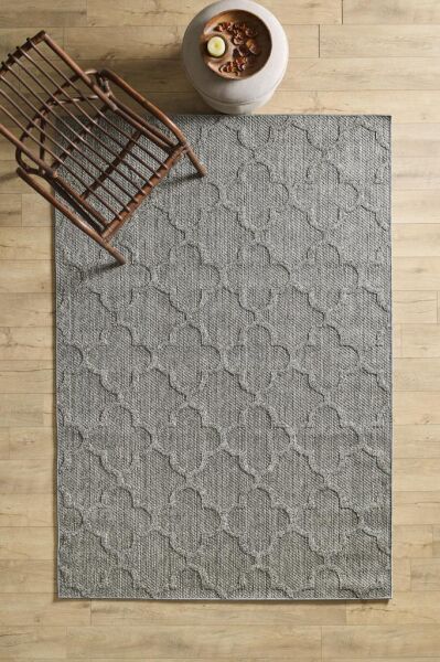 İskandinav Tasarım MotifliGri Halı Salon Halısı, Mutfak Halısı, Yolluk, Paspas,Dış Mekan Halısı