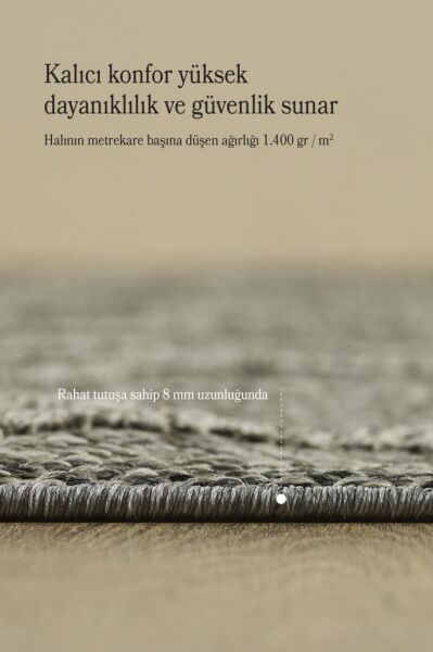 İskandinav Tasarım MotifliGri Halı Salon Halısı, Mutfak Halısı, Yolluk, Paspas,Dış Mekan Halısı
