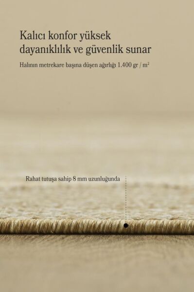 İskandinav Tasarım Baklava Desenli Bej Halı Salon Halısı Mutfak Halısı Yolluk Paspas Dış Mekan Halı