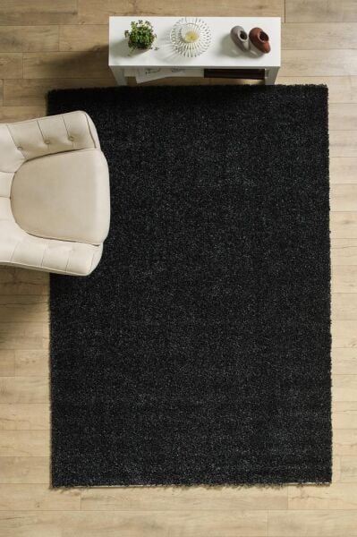Tek Renk Desensiz Antrasit Yumuşak Post Peluş Shaggy Halı Salon Oturma Odası Yolluk Mutfak Halısı