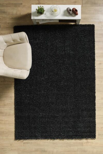Tek Renk Desensiz Antrasit Yumuşak Post Peluş Shaggy Halı Salon Oturma Odası Yolluk Mutfak Halısı