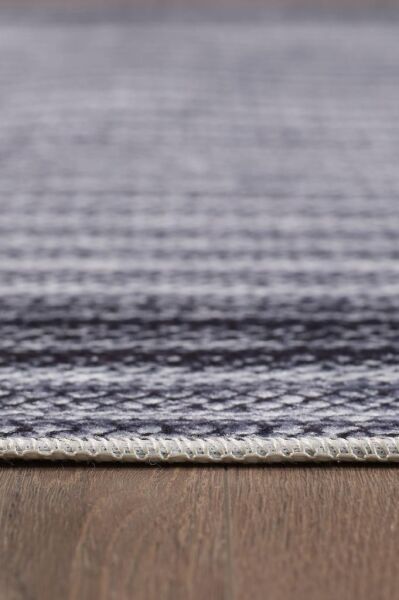 Dijital Baskı Yıkanabilir Kaymaz Taban Bordürlü Gri Salon Halısı Mutfak Halısı Yolluk