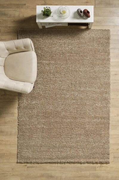 Tek Renk Desensiz Bej Yumuşak Post Peluş Shaggy Halı Salon Oturma Odası Yolluk Mutfak Halısı