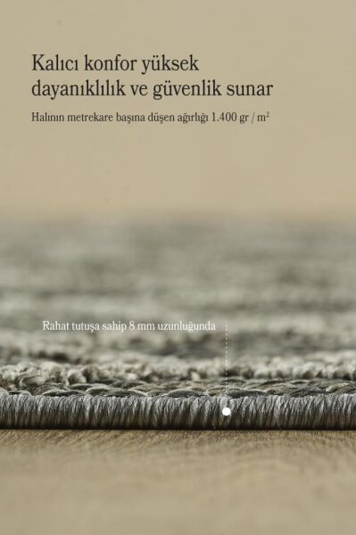 İskandinav Tasarım Karo Desenli Gri Halı Salon Halısı, Mutfak Halısı, Yolluk, Paspas,Dış Mekan Halı