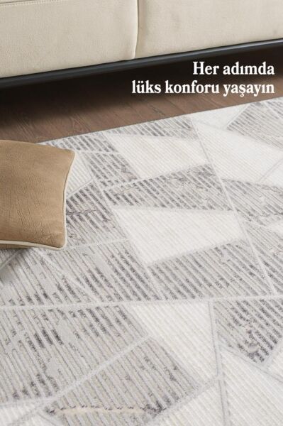 Modern Tasarımlı Polyester Saçaklı Siyah Pamuk Halı Salon Oturma Odası Yolluk Mutfak Koridor Halısı