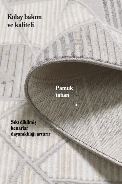 Modern Tasarımlı Polyester Saçaklı Siyah Pamuk Halı Salon Oturma Odası Yolluk Mutfak Koridor Halısı