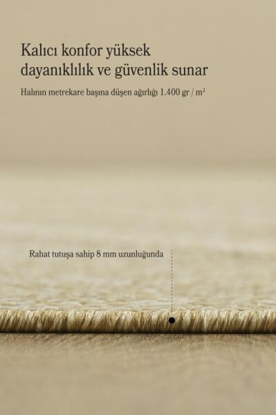 İskandinav Tasarım ZigZag Desenli Bej Halı Salon Halısı Mutfak Halısı Yolluk Paspas Dış Mekan Halı