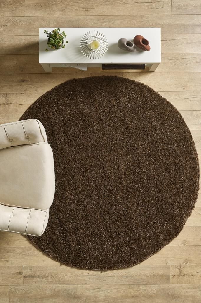 Tek Renk Desensiz Kahverengi Yumuşak Post Peluş Shaggy Halı Salon Oturma Odası Yolluk Mutfak Halısı