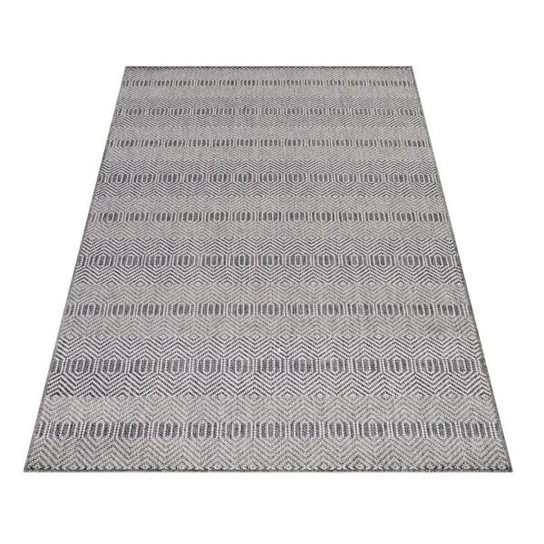 Kilim Desenli Halı Gri Halı Jüt Çift Taraflı Koridor Mutfak Yolluk Teras Balkon Halısı