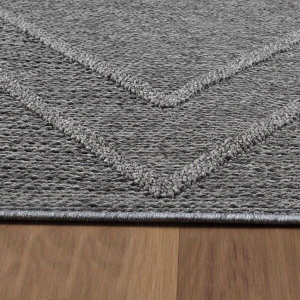 İskandinav Tasarım ZigZag Desenli Gri Halı Salon Halısı Mutfak Halısı Yolluk Paspas Dış Mekan Halı