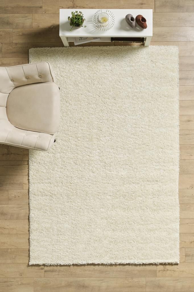 Tek Renk Desensiz Krem Yumuşak Post Peluş Shaggy Halı Salon Oturma Odası Yolluk Mutfak Halısı