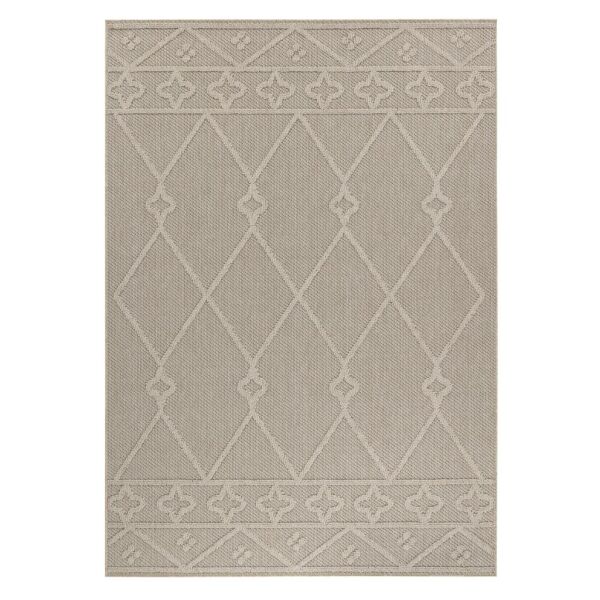 İskandinav Tasarım Boho Desenli Bej Halı Salon Halısı Mutfak Halısı Yolluk Paspas Dış Mekan Halısı