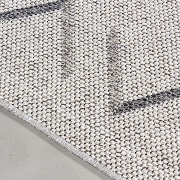 Zigzaglı Çizgili Halı Krem Halı Jüt Çift Taraflı Koridor Mutfak Yolluk Teras Balkon Halısı