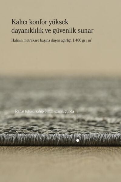 İskandinav Tasarım Boho Desenli Gri Halı Salon Halısı Mutfak Halısı Yolluk Paspas Dış Mekan Halısı