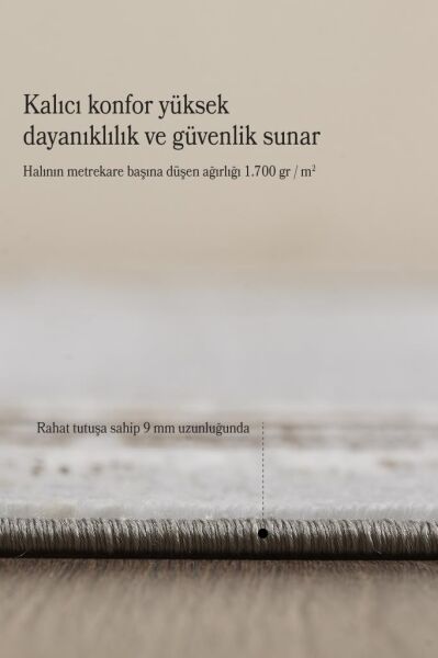 Estetik ve Modern Saçaklı Kahverengi Pamuk Halı Salon Oturma Odası Yolluk Mutfak Koridor Halısı