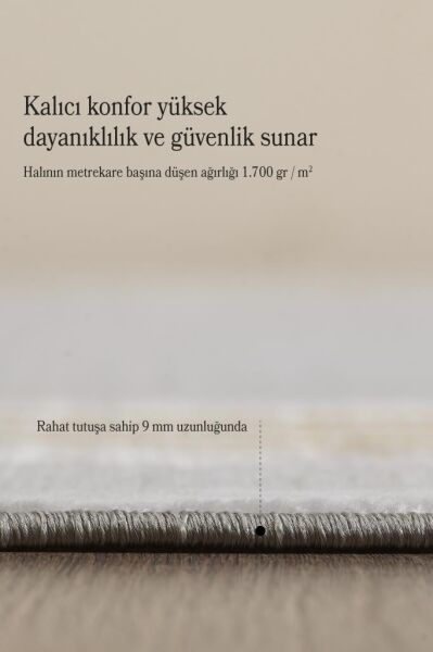 Şık ve Modern Polyester Saçaklı Gold Pamuk Halı Salon Oturma Odası Yolluk Mutfak Koridor Halısı