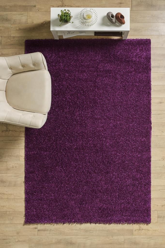 Tek Renk Desensiz Lila Yumuşak Post Peluş Shaggy Halı Salon Oturma Odası Yolluk Mutfak Halısı