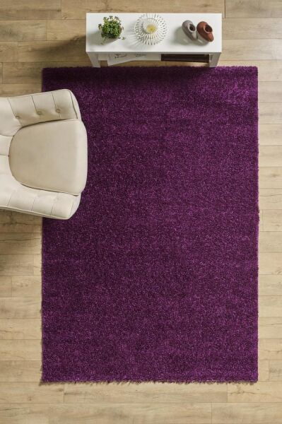 Tek Renk Desensiz Lila Yumuşak Post Peluş Shaggy Halı Salon Oturma Odası Yolluk Mutfak Halısı