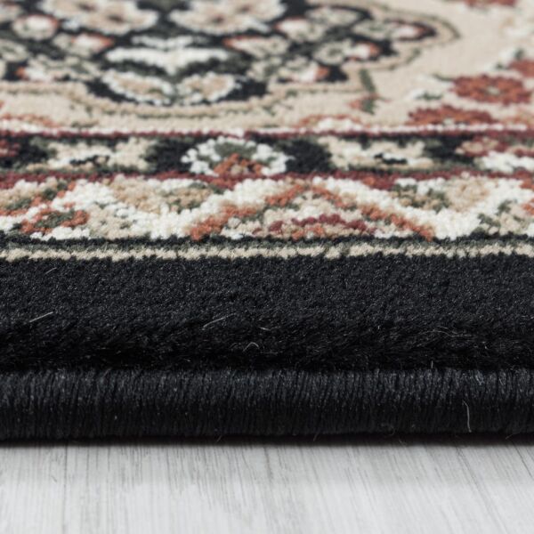 İran Halısı Bordürlü Parça Motifli Sık Dokuma Siyah Halı Oturma Odası Halısı Salon Halısı