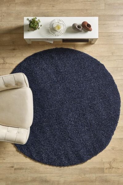 Tek Renk Desensiz Larcivert Yumuşak Post Peluş Shaggy Halı Salon Oturma Odası Yolluk Mutfak Halısı