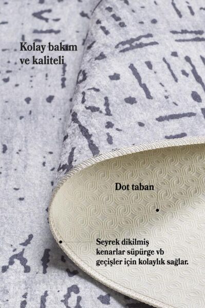 Dijital Baskı Yıkanabilir Kaymaz Taban İskandinav Tasarım Gri Salon Halısı Mutfak Halısı Yolluk