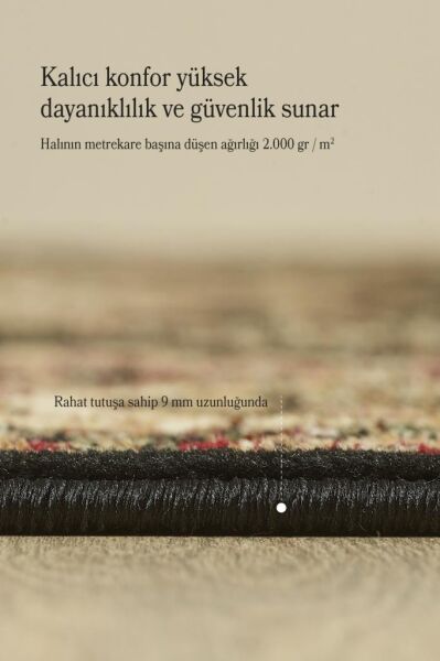 İran Halısı Bordürlü Madalyon Motifli Sık Dokuma Siyah Oturma Odası Halısı Salon Halısı